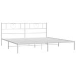 Casa si Gradina - Mobilier - Paturi si accesorii - Paturi - Cadru de pat metalic cu tablie, alb, 193x203 cm - Infinity.ro