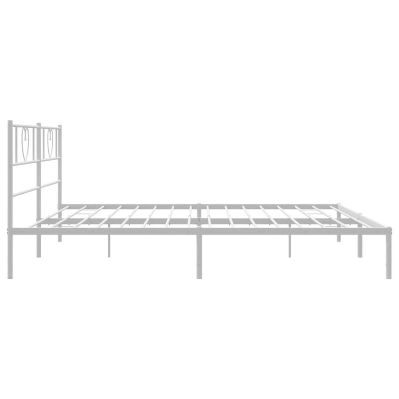 Casa si Gradina - Mobilier - Paturi si accesorii - Paturi - Cadru de pat metalic cu tablie, alb, 193x203 cm - Infinity.ro