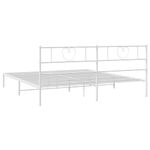 Casa si Gradina - Mobilier - Paturi si accesorii - Paturi - Cadru de pat metalic cu tablie, alb, 193x203 cm - Infinity.ro