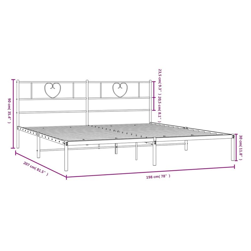 Casa si Gradina - Mobilier - Paturi si accesorii - Paturi - Cadru de pat metalic cu tablie, alb, 193x203 cm - Infinity.ro