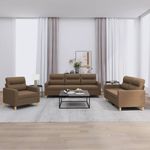Casa si Gradina - Mobilier - Seturi de mobilier - Seturi living - Set de canapele cu perne, 3 piese, maro, textil - Infinity.ro