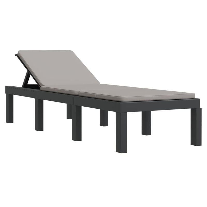 Casa si Gradina - Gradina si terasa - Mobilier exterior - Scaune si sezlonguri gradina - Sezlong cu perne, antracit, PP - Infinity.ro