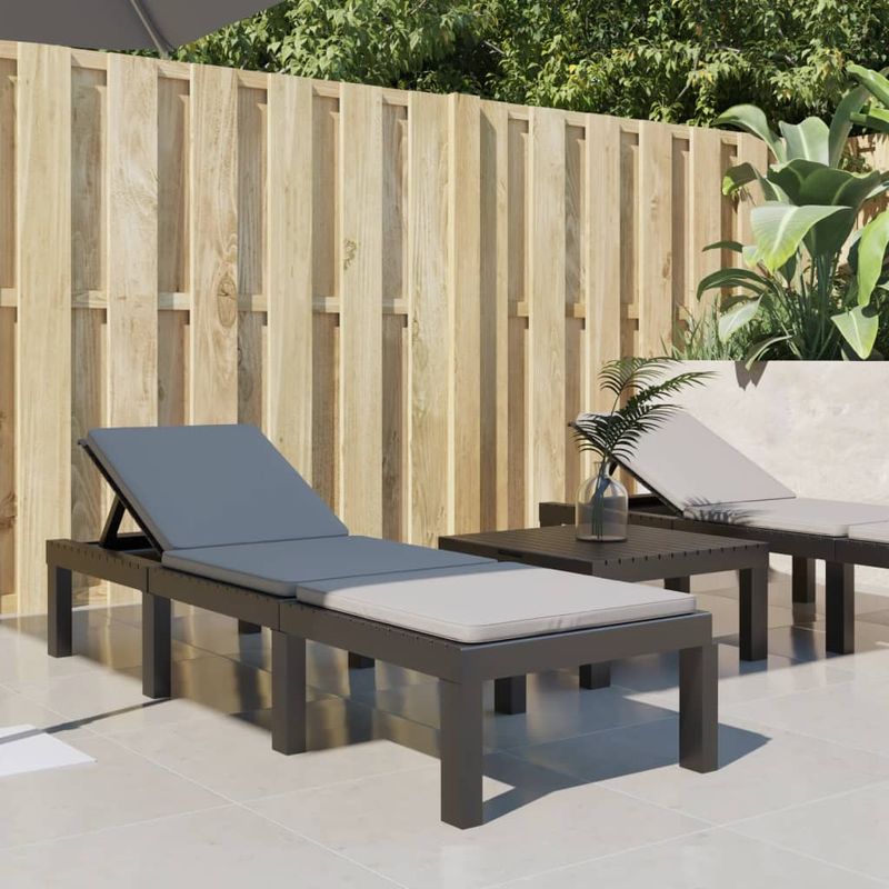 Casa si Gradina - Gradina si terasa - Mobilier exterior - Scaune si sezlonguri gradina - Sezlong cu perne, antracit, PP - Infinity.ro