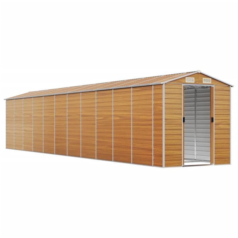 Casa si Gradina - Gradina si terasa - Casute de gradina - Sopron de gradina, maro deschis, 191x980x198 cm otel galvanizat - Infinity.ro