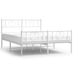 Casa si Gradina - Mobilier - Paturi si accesorii - Paturi - Cadru de pat metalic cu tablie, alb, 150x200 cm - Infinity.ro