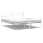 Casa si Gradina - Mobilier - Paturi si accesorii - Paturi - Cadru de pat metalic cu tablie de cap/picioare, alb, 183x213 cm - Infinity.ro