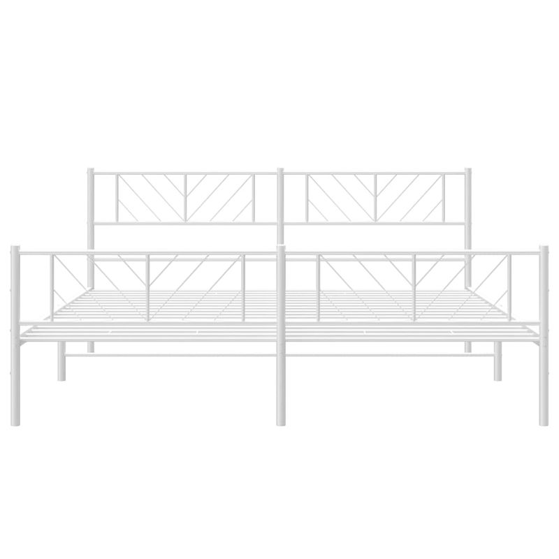 Casa si Gradina - Mobilier - Paturi si accesorii - Paturi - Cadru de pat metalic cu tablie de cap/picioare, alb, 183x213 cm - Infinity.ro
