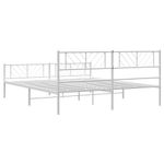 Casa si Gradina - Mobilier - Paturi si accesorii - Paturi - Cadru de pat metalic cu tablie de cap/picioare, alb, 183x213 cm - Infinity.ro