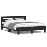 Casa si Gradina - Mobilier - Paturi si accesorii - Paturi - Cadru de pat cu tablie si LED, negru, 140x200 cm - Infinity.ro