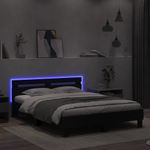 Casa si Gradina - Mobilier - Paturi si accesorii - Paturi - Cadru de pat cu tablie si LED, negru, 140x200 cm - Infinity.ro