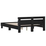 Casa si Gradina - Mobilier - Paturi si accesorii - Paturi - Cadru de pat cu tablie si LED, negru, 140x200 cm - Infinity.ro