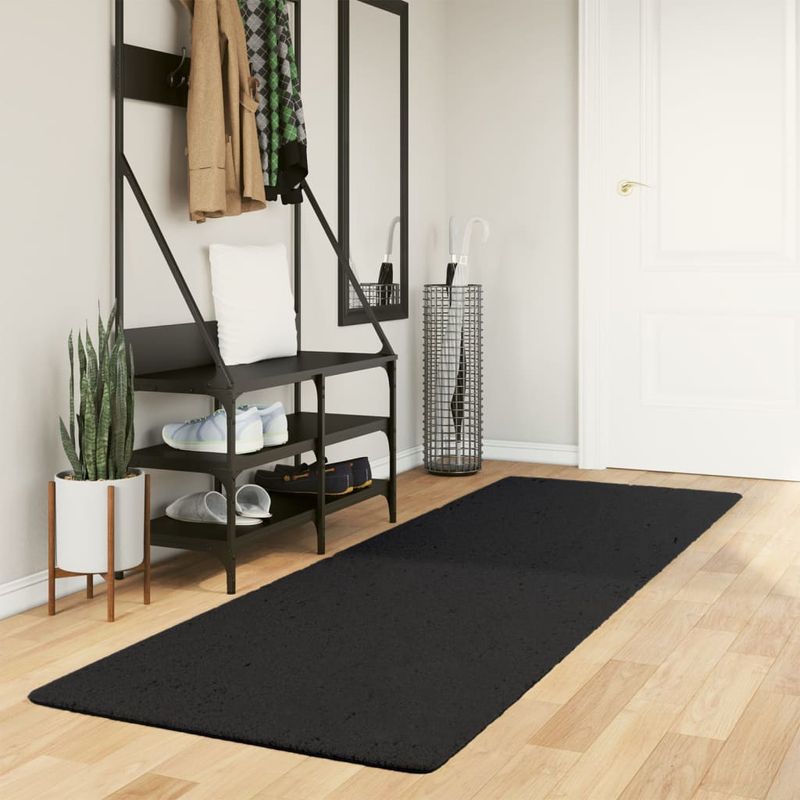 Casa si Gradina - Textile si covoare - Covoare - Covoare casa - Covor HUARTE, fir scurt, moale si lavabil, negru, 80x250 cm - Infinity.ro