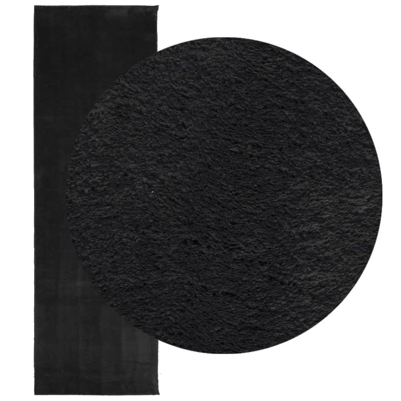 Casa si Gradina - Textile si covoare - Covoare - Covoare casa - Covor HUARTE, fir scurt, moale si lavabil, negru, 80x250 cm - Infinity.ro