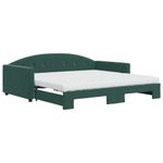 Casa si Gradina - Mobilier - Paturi si accesorii - Paturi - Pat de zi cu extensie si saltele verde inchis 100x200cm catifea - Infinity.ro