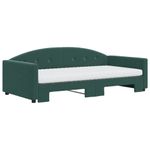 Casa si Gradina - Mobilier - Paturi si accesorii - Paturi - Pat de zi cu extensie si saltele verde inchis 100x200cm catifea - Infinity.ro
