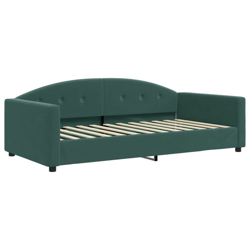 Casa si Gradina - Mobilier - Paturi si accesorii - Paturi - Pat de zi cu extensie si saltele verde inchis 100x200cm catifea - Infinity.ro