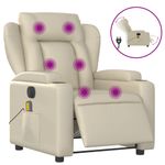 Ingrijire personala si Cosmetice - Sanatate si wellness - Articole wellness - Fotolii de masaj - Fotoliu electric de masaj rabatabil, crem, piele ecologica - Infinity.ro