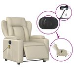 Ingrijire personala si Cosmetice - Sanatate si wellness - Articole wellness - Fotolii de masaj - Fotoliu electric de masaj rabatabil, crem, piele ecologica - Infinity.ro