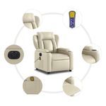 Ingrijire personala si Cosmetice - Sanatate si wellness - Articole wellness - Fotolii de masaj - Fotoliu electric de masaj rabatabil, crem, piele ecologica - Infinity.ro