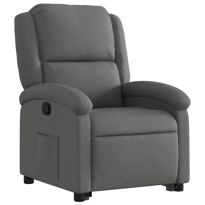 Casa si Gradina - Mobilier - Scaune si fotolii - Fotolii - Fotoliu rabatabil cu ridicare pe verticala, gri inchis, textil - Infinity.ro