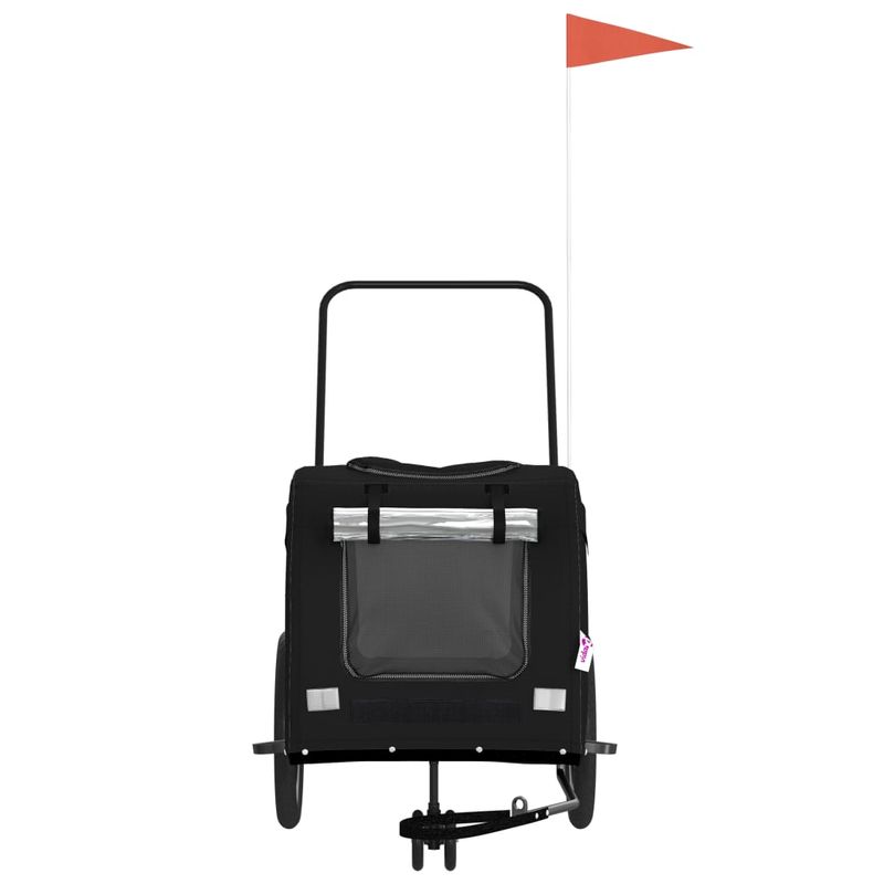 Petshop - Accesorii petshop - Culcusuri si custi - Genti si articole transport - Remorca bicicleta animale companie, negru, textil oxford/fier - Infinity.ro