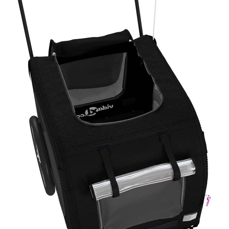 Petshop - Accesorii petshop - Culcusuri si custi - Genti si articole transport - Remorca bicicleta animale companie, negru, textil oxford/fier - Infinity.ro