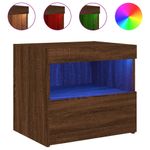 Casa si Gradina - Mobilier - Comode si corpuri - Noptiere - Noptiera cu lumini LED, stejar maro, 50x40x45 cm - Infinity.ro
