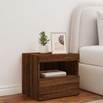 Casa si Gradina - Mobilier - Comode si corpuri - Noptiere - Noptiera cu lumini LED, stejar maro, 50x40x45 cm - Infinity.ro