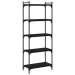 Casa si Gradina - Mobilier - Biblioteci si rafturi - Biblioteci - Biblioteca cu 5 niveluri, negru, 60x30x154 cm, lemn prelucrat - Infinity.ro