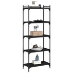 Casa si Gradina - Mobilier - Biblioteci si rafturi - Biblioteci - Biblioteca cu 5 niveluri, negru, 60x30x154 cm, lemn prelucrat - Infinity.ro