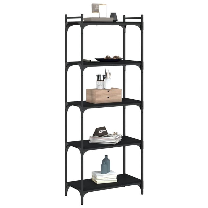 Casa si Gradina - Mobilier - Biblioteci si rafturi - Biblioteci - Biblioteca cu 5 niveluri, negru, 60x30x154 cm, lemn prelucrat - Infinity.ro