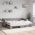 Casa si Gradina - Mobilier - Paturi si accesorii - Paturi - Pat de zi cu extensie, gri taupe, 80x200 cm, textil - Infinity.ro