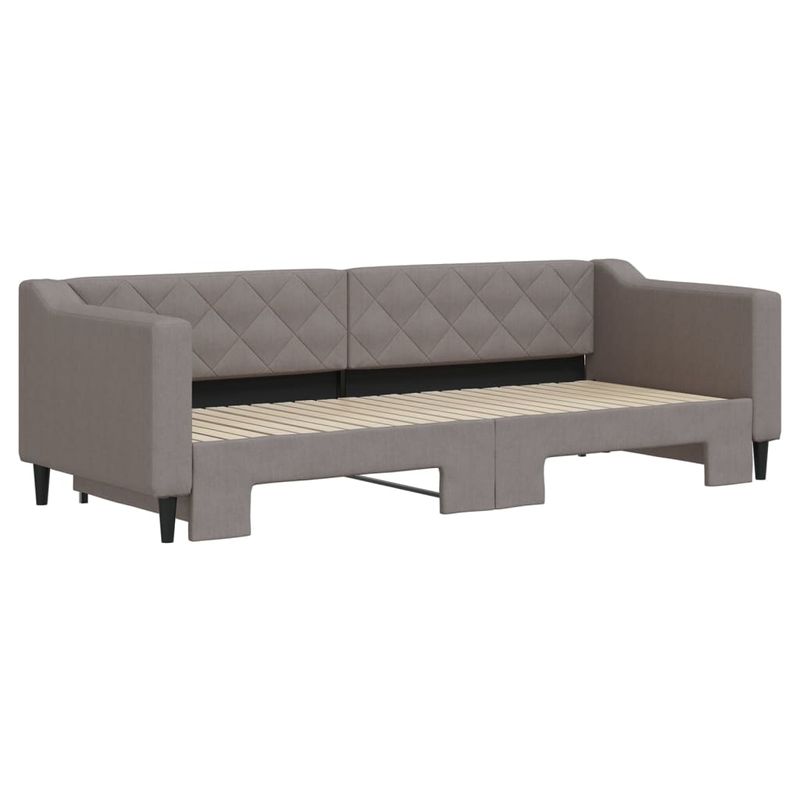 Casa si Gradina - Mobilier - Paturi si accesorii - Paturi - Pat de zi cu extensie, gri taupe, 80x200 cm, textil - Infinity.ro