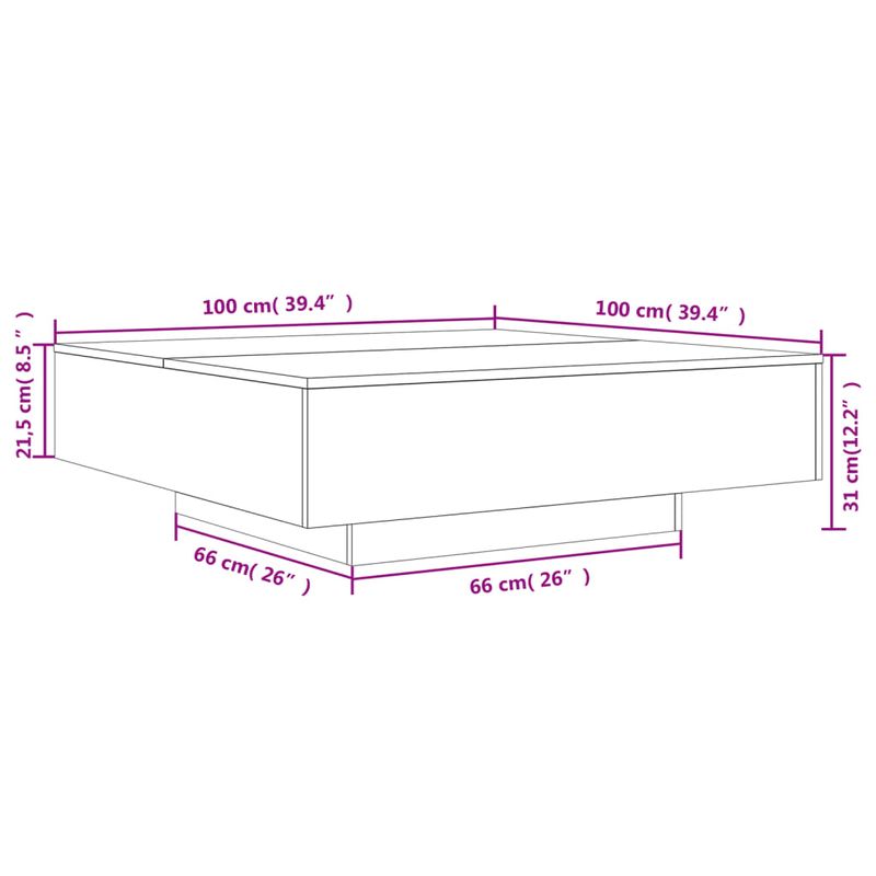 Casa si Gradina - Mobilier - Mese si birouri - Masute de cafea - Masuta de cafea, alb, 100x100x31 cm, lemn prelucrat - Infinity.ro