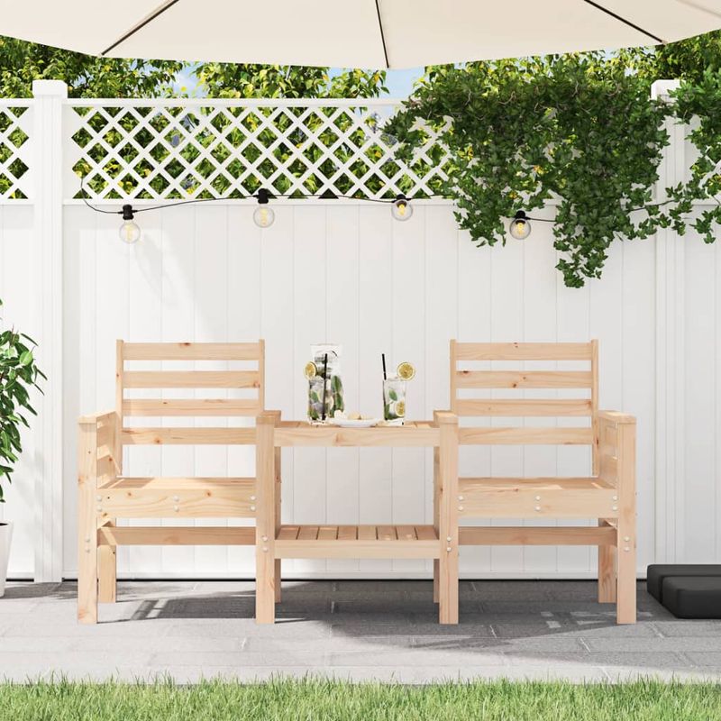 Casa si Gradina - Gradina si terasa - Mobilier exterior - Bancute de gradina - Banca de gradina cu masa 2 locuri, lemn masiv de pin - Infinity.ro