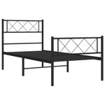 Casa si Gradina - Mobilier - Paturi si accesorii - Paturi - Cadru pat metalic cu tablii de cap/picioare, negru, 90x190 cm - Infinity.ro