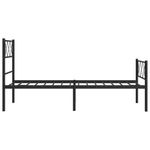 Casa si Gradina - Mobilier - Paturi si accesorii - Paturi - Cadru pat metalic cu tablii de cap/picioare, negru, 90x190 cm - Infinity.ro