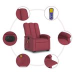 Ingrijire personala si Cosmetice - Sanatate si wellness - Articole wellness - Fotolii de masaj - Fotoliu de masaj electric rabatabil cu ridicare rosu vin textil - Infinity.ro