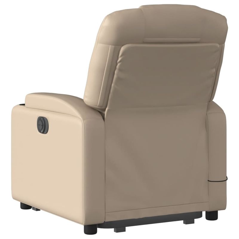 Ingrijire personala si Cosmetice - Sanatate si wellness - Articole wellness - Fotolii de masaj - Fotoliu de masaj rabatabil vertical cappuccino piele ecologica - Infinity.ro