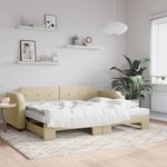 Casa si Gradina - Mobilier - Paturi si accesorii - Paturi - Pat de zi cu extensie, crem, 80x200 cm, textil - Infinity.ro