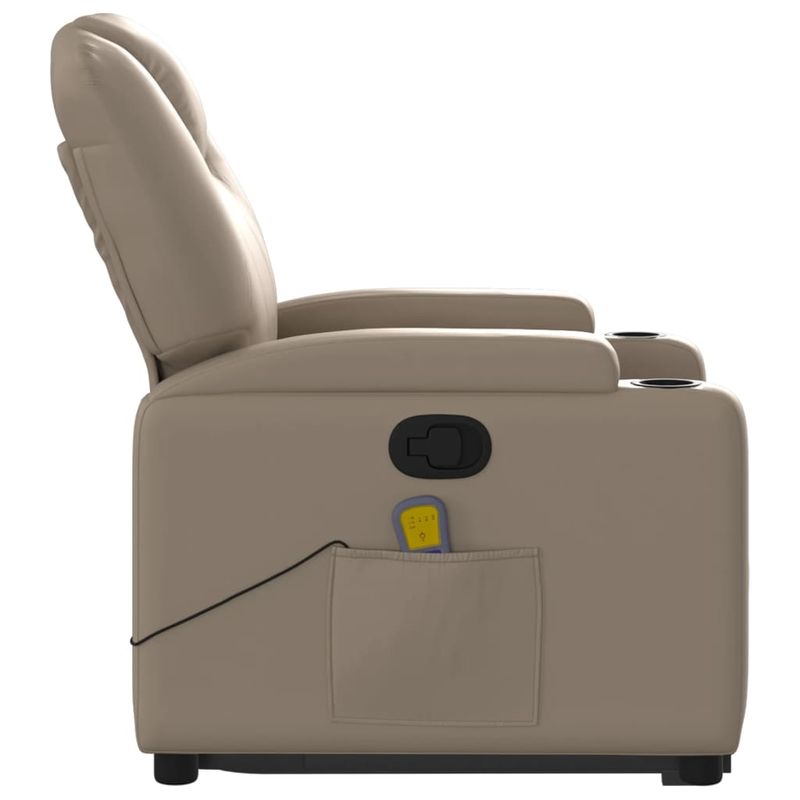 Ingrijire personala si Cosmetice - Sanatate si wellness - Articole wellness - Fotolii de masaj - Fotoliu de masaj rabatabil vertical cappuccino piele ecologica - Infinity.ro
