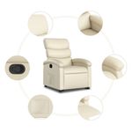 Casa si Gradina - Mobilier - Scaune si fotolii - Fotolii - Fotoliu rabatabil cu ridicare, crem, piele ecologica - Infinity.ro