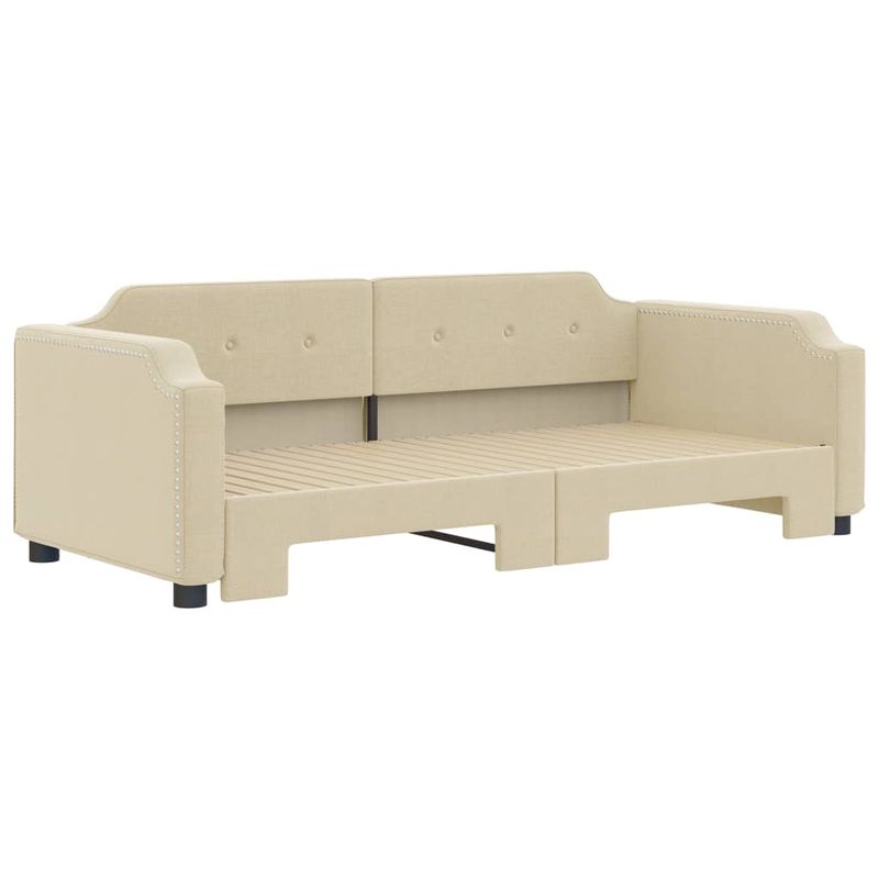 Casa si Gradina - Mobilier - Paturi si accesorii - Paturi - Pat de zi cu extensie, crem, 80x200 cm, textil - Infinity.ro