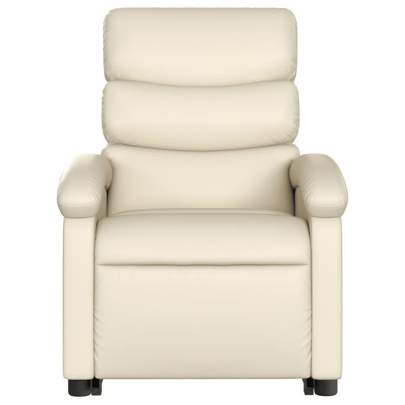 Casa si Gradina - Mobilier - Scaune si fotolii - Fotolii - Fotoliu rabatabil cu ridicare, crem, piele ecologica - Infinity.ro