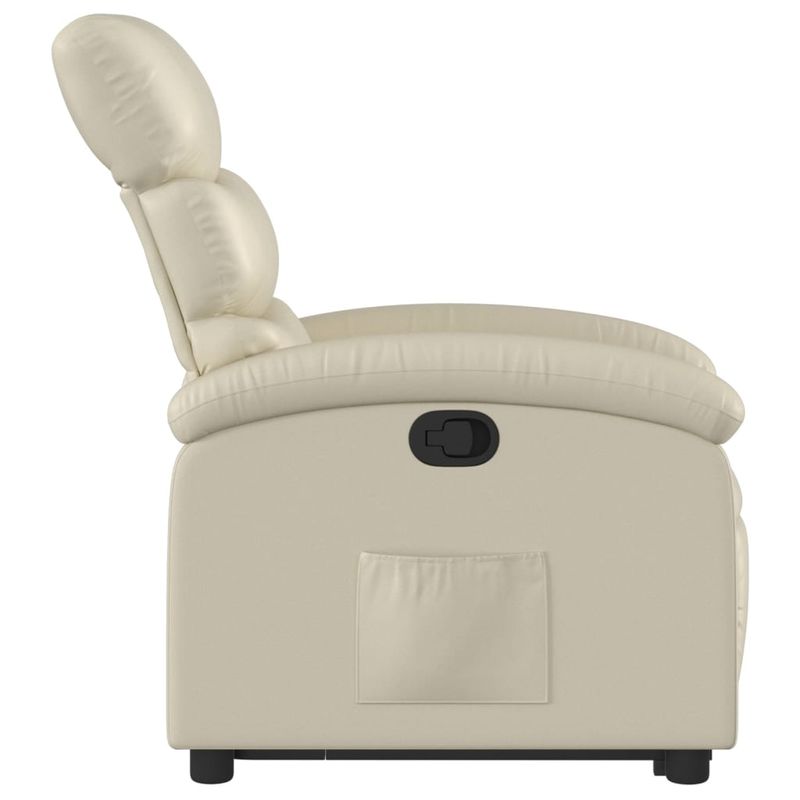 Casa si Gradina - Mobilier - Scaune si fotolii - Fotolii - Fotoliu rabatabil cu ridicare, crem, piele ecologica - Infinity.ro
