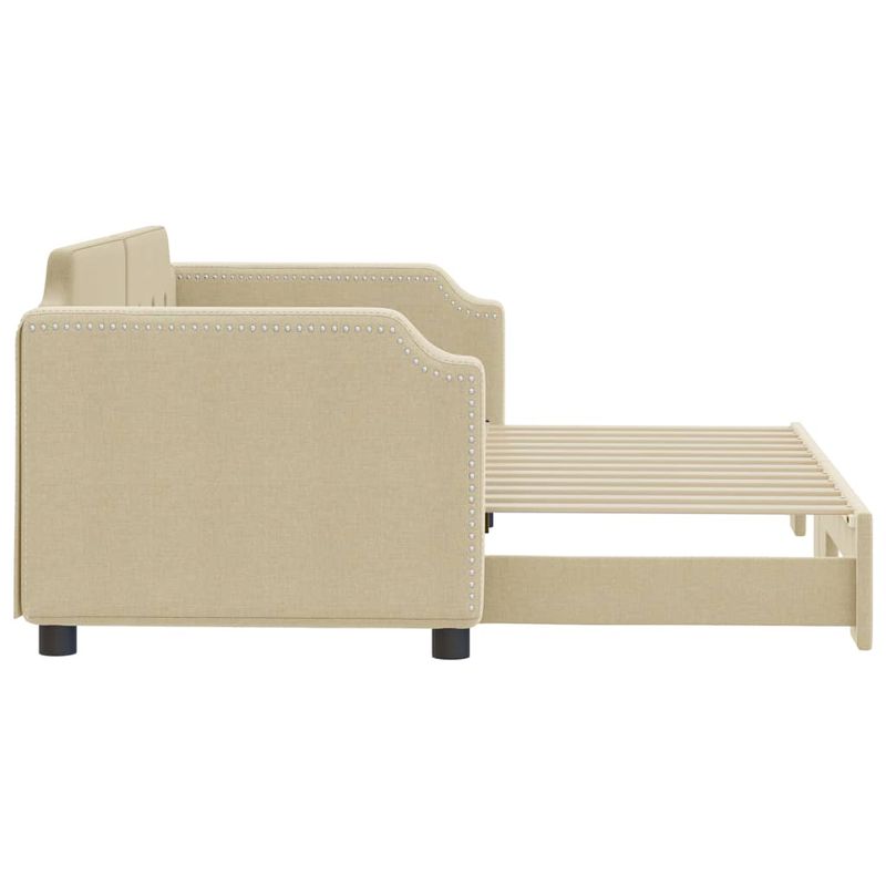 Casa si Gradina - Mobilier - Paturi si accesorii - Paturi - Pat de zi cu extensie, crem, 80x200 cm, textil - Infinity.ro