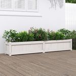 Casa si Gradina - Gradinarit si plante - Plante si ghivece - Ghivece si suporturi - Jardiniera de gradina, alb, 180x31x31 cm, lemn masiv de pin - Infinity.ro