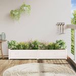 Casa si Gradina - Gradinarit si plante - Plante si ghivece - Ghivece si suporturi - Jardiniera de gradina, alb, 180x31x31 cm, lemn masiv de pin - Infinity.ro