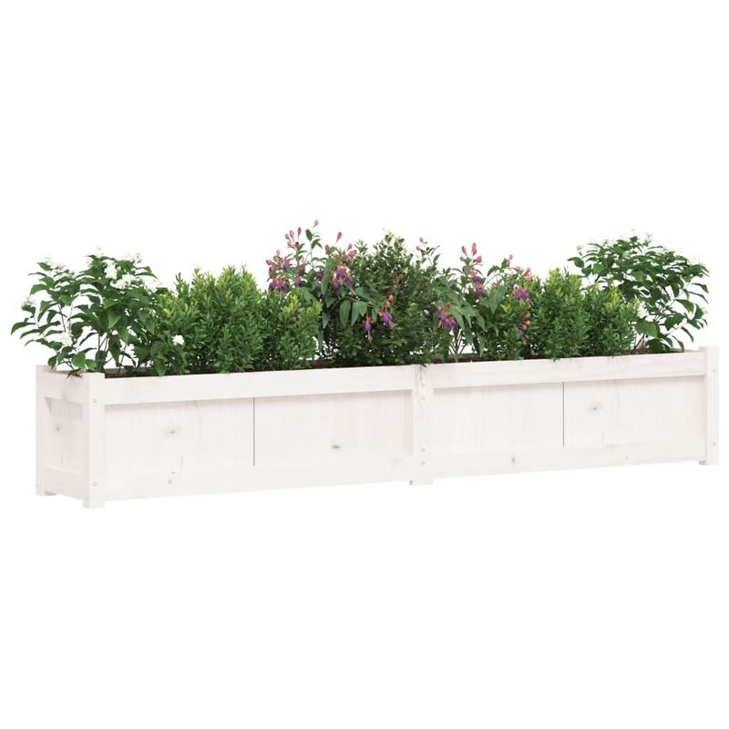Casa si Gradina - Gradinarit si plante - Plante si ghivece - Ghivece si suporturi - Jardiniera de gradina, alb, 180x31x31 cm, lemn masiv de pin - Infinity.ro