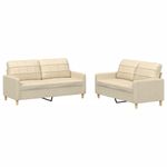 Casa si Gradina - Mobilier - Seturi de mobilier - Seturi living - Set de canapele cu perne, 2 piese, crem, textil - Infinity.ro